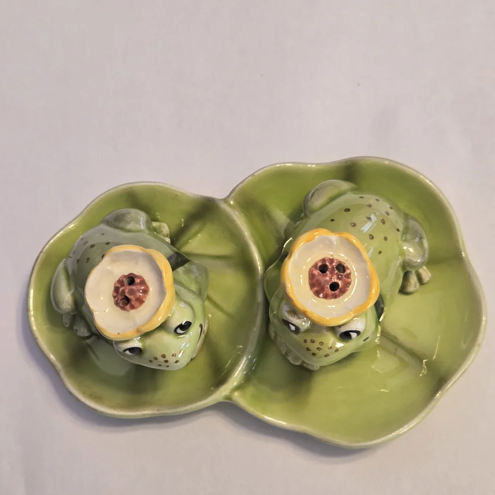 Vintage Frog Salt and Pepper Shakers.
